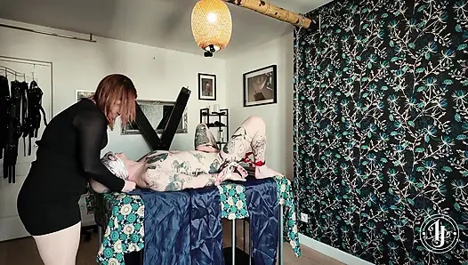 Sensual Scarf Ties Tease: Inanna Justice Binds & Teases Until Helpless