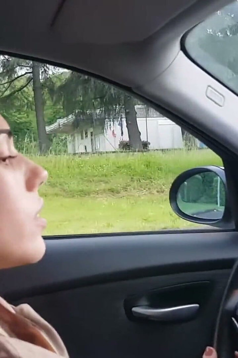 Petra loves to smoke ciggaretes in her car