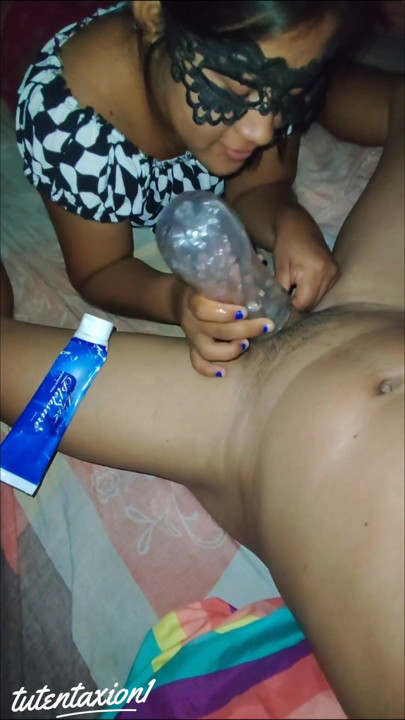 Stepsister sucks cock wants to get my milk out with her fake vagina | Clip 1