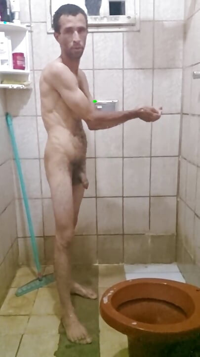 Me Taking a Shower with a Hard-on and Jerking off Until I Cum