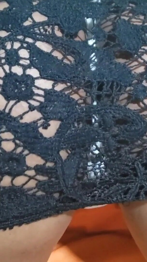 A Woman in a Black Dress at the Hotel with Her Panties Teasing Her Butt | Clip 2