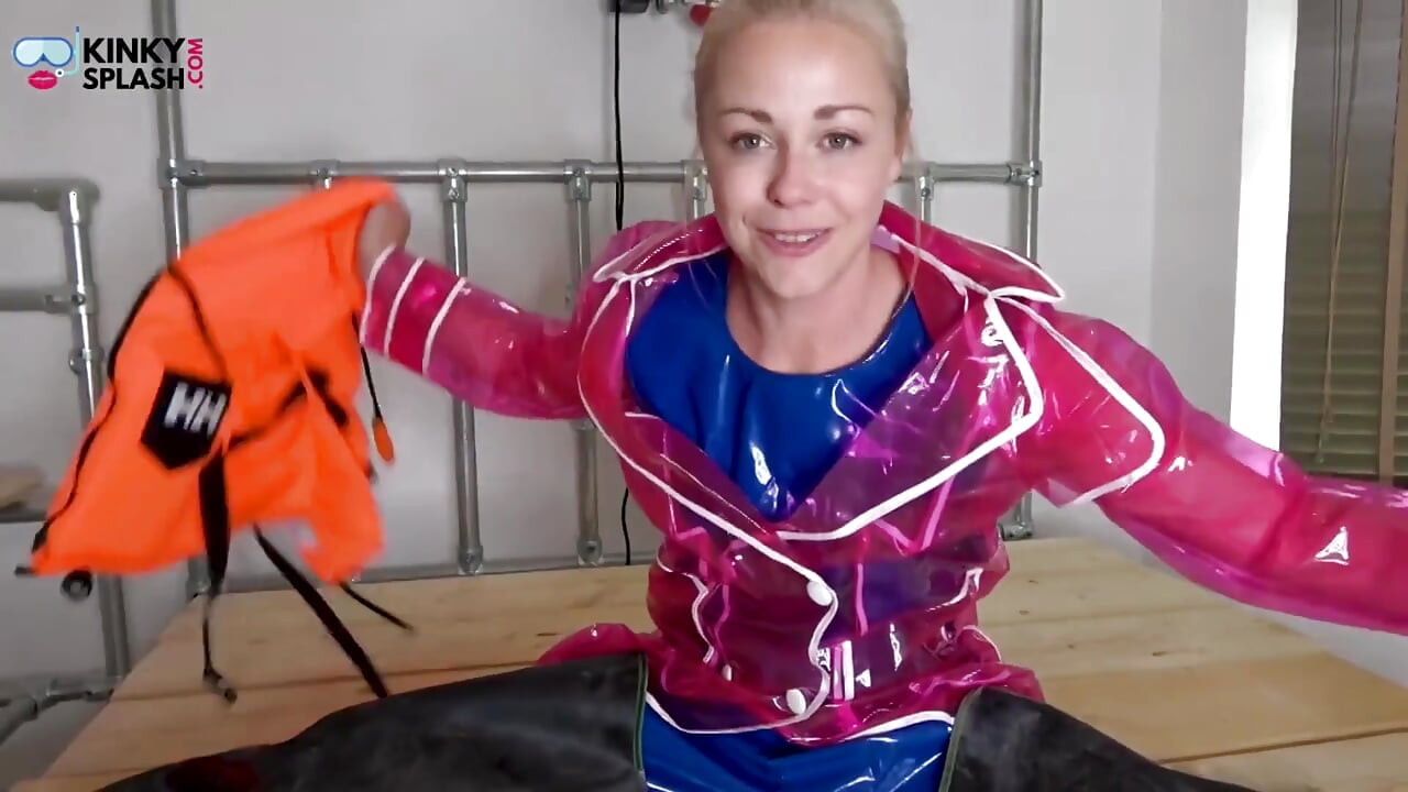 Shiny Pvc Rainwear, Rubber Waders & Lifejacket Tease