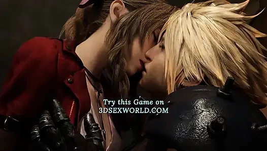 Sıska genç Aerith amcığını yalatıyor ve buluttan sikişiyor (gerçekçi 3 boyutlu seks oyunu)