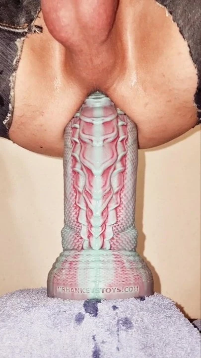 Intense and deep anal rude with Mr Hankey dragon dildo