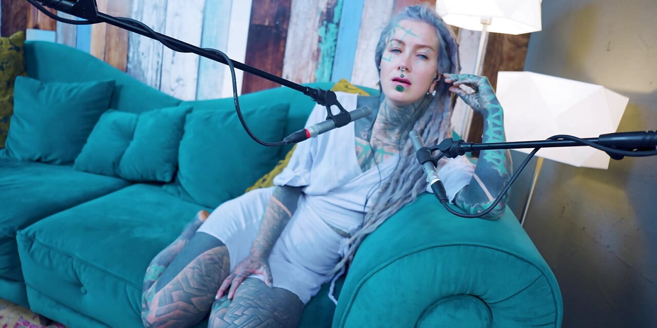 I talk about K - Kindness - ASMR podcast SFW talking goth skinny girl dreadlocks tattoo model inked girl