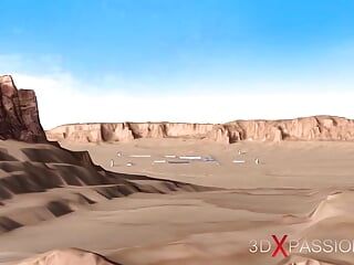 Geheimnisse der Area 51. Sci-fi-mann android spielt mit einem heißen mädchen im labor