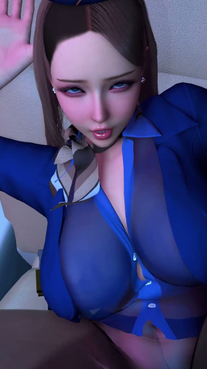 Fucking and cum inside a flight attendant with a perfect body - 3D Animation 4K | Clip 3