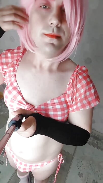 Femboy in Bikini Looks Slutty Pretty Attractive