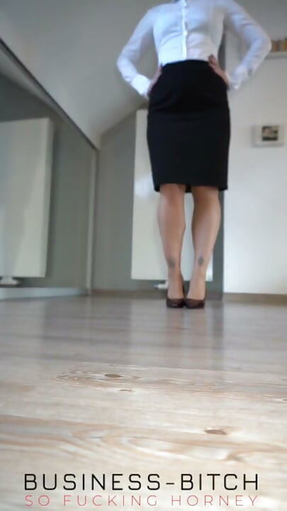 Serious Boss Secretary Undressing and Posing for You - Business-bitch