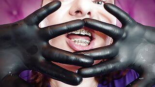 ASMR: vore fetish giantess vibes mukbang video SFW in nitrile gloves (Arya Grander)