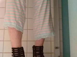 Sissy me in girly pj&#39;s &amp; strappy heels !!