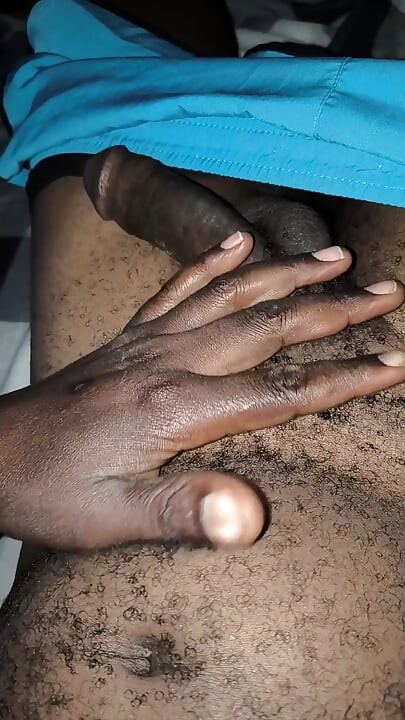 Late Night Horny Hairy African Male Stroking Dick and Releases Loads of Cum After the Lady Didn't Show up for Sex