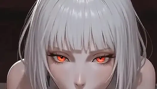 AI Goth vampirmädchen gibt einen blowjob und wird in missionarsstellung und doggystyle gefickt, nimmt eine ladung in den mund