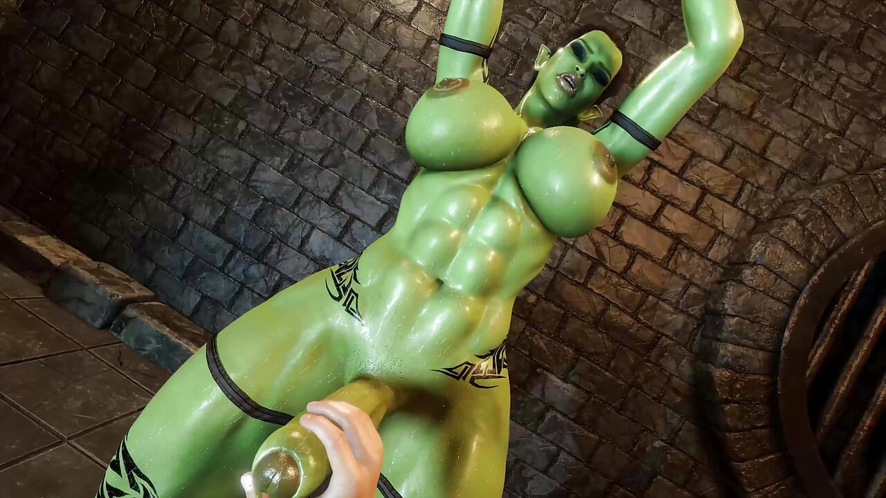 Futanari Orc BDSM Deep Throat Blowjob.