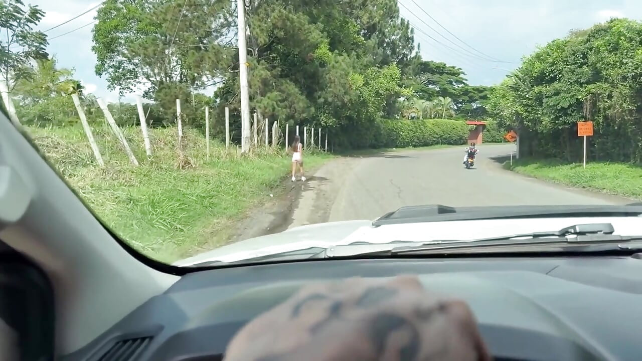 Young Colombian Woman Exercising on the Street Is Invited to His House by a Stranger!