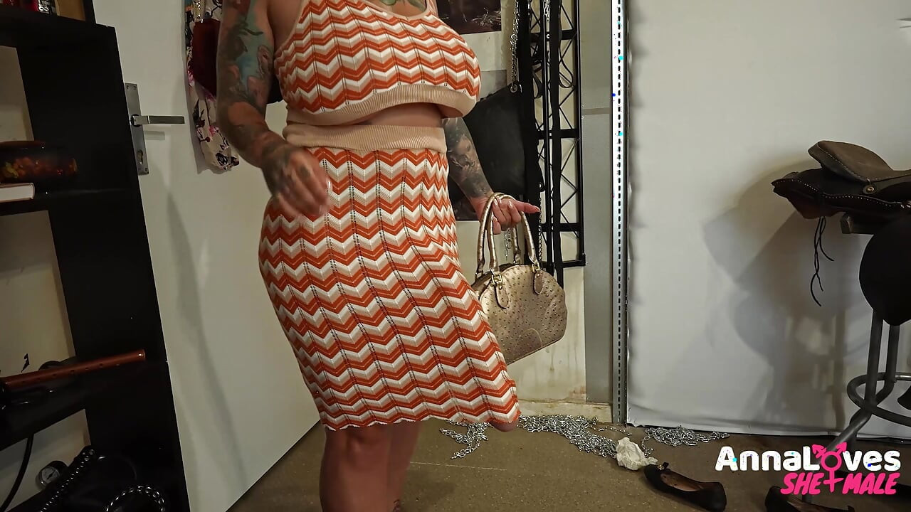 Red-Haired Trans Bombshell's Super-Sized Cock