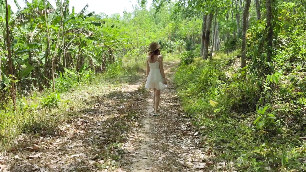 A Guy on a Bike Saved beauty girl in the jungle and fuck her tight pussy