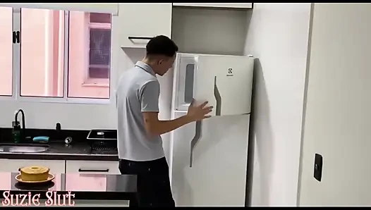 My Stepmom Catches Me Masturbating with Cake She Made for My Stepdad, She Punishes Me with Very Hardcore Sex