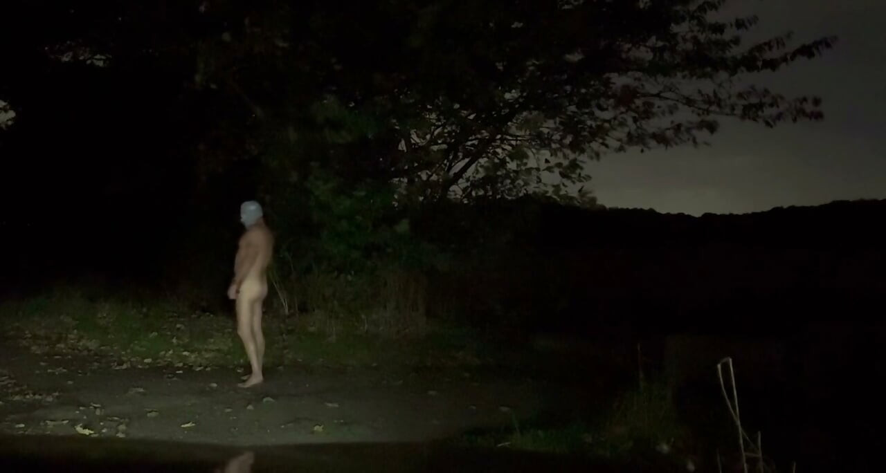 Wanking for traffic with nothing but a balaclava on