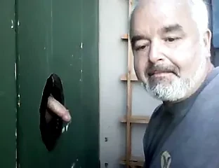 Blowjob and cum eating in Glory Hole