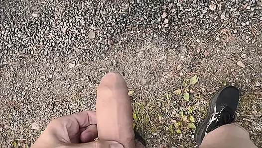 Naked teenager on public street