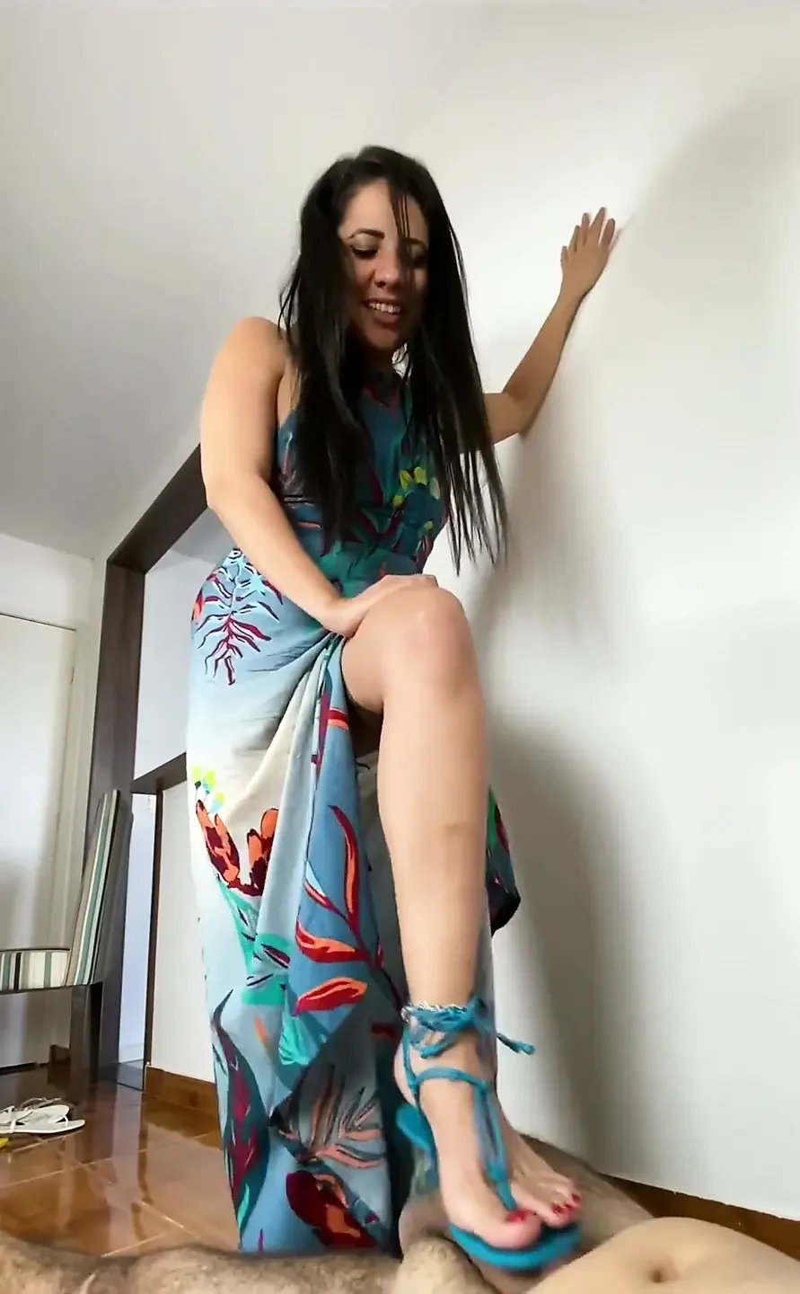 Cock Crush 7 - Goddess Kiffa in Sexy Blue Schutz Sandals 7