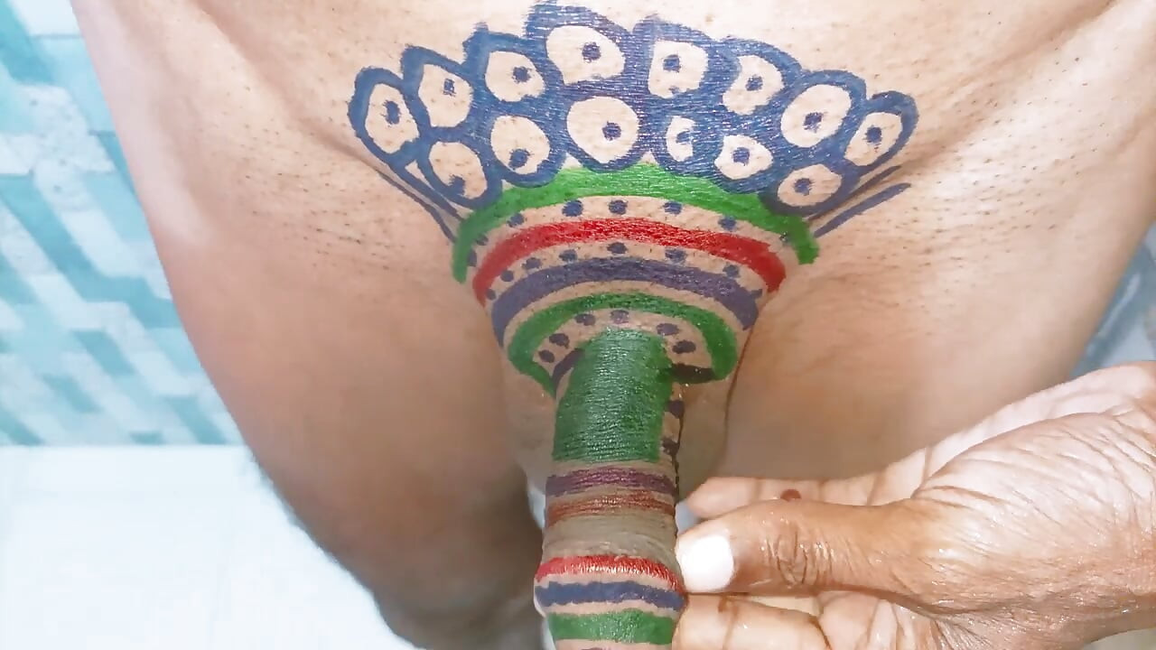 Step sister has painted the penis