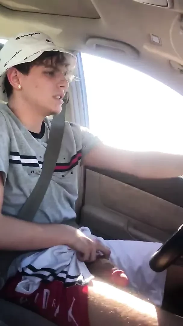 Driver exposing his massive cock
