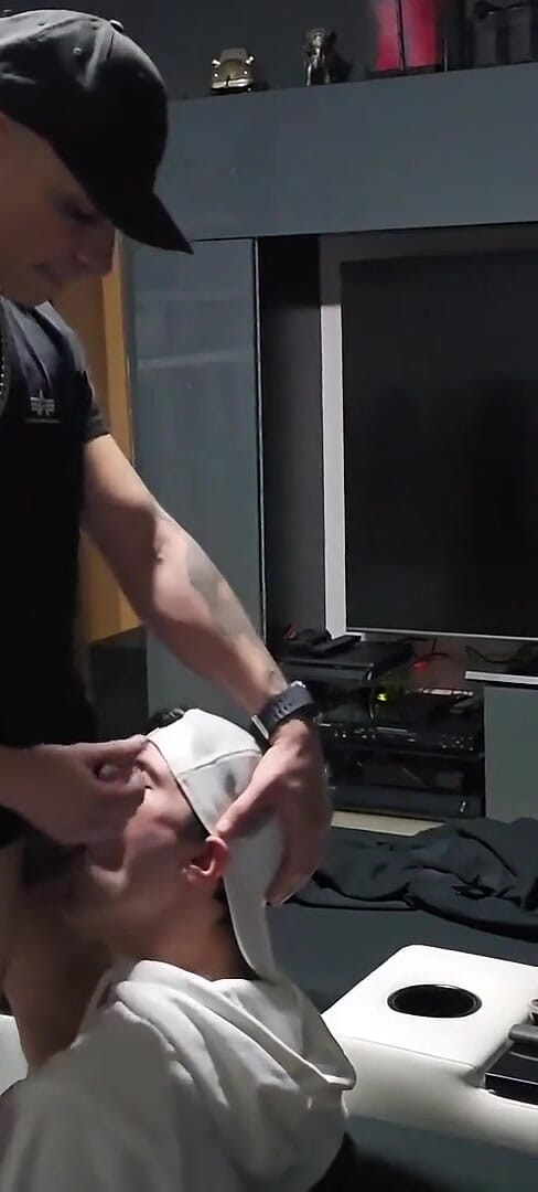 No Mercy for This Obedient Mouth-pussy - Hard Deepthroating for Gay Slut with a Load All Over His Face