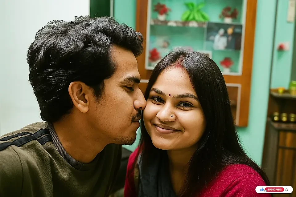 Sur de India, tía lechosa con su beso romántico en la cama por -snapchat143