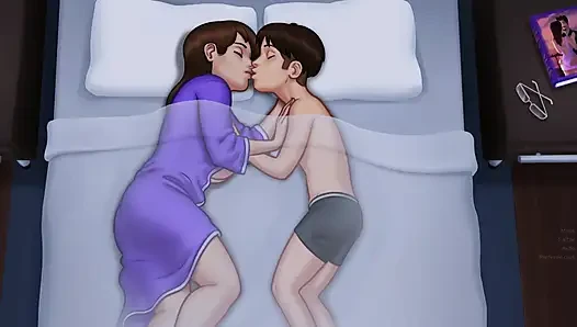 Stepmom and Stepson Making Love Under the Covers HD +18 - summertime saga