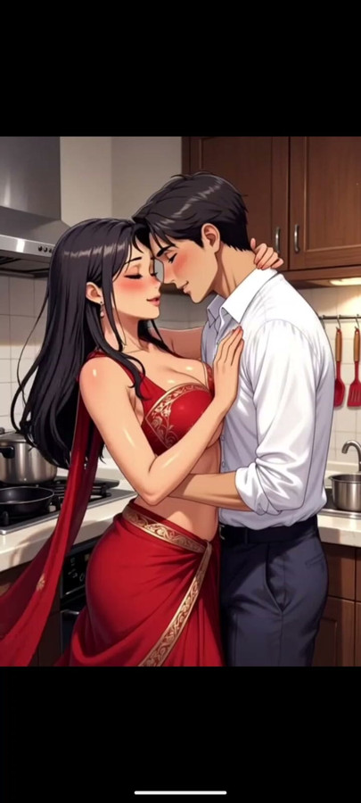 Couple having foreplay