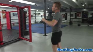 Muscular boxing jocks assfucking till cum