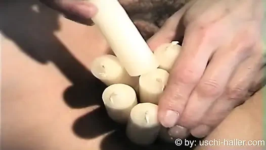 Amateur Girl Susanne Has Fun with a Speculum, 8 Candles and a Can of Cola