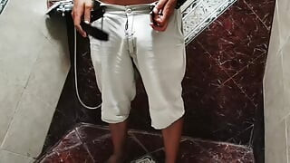 My Public Pee Orgasm In a Condom Finished At Home