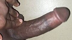 Masturbating my big black african dick