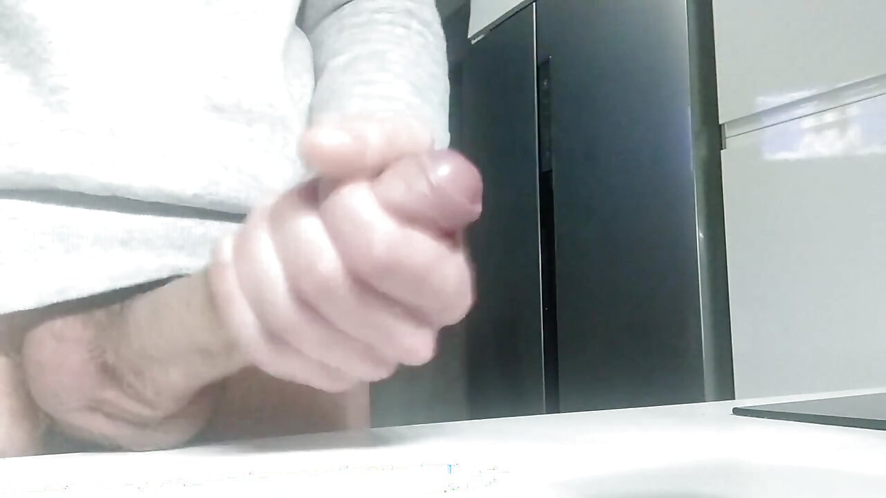 Huge Cock Unloads Cumshot After 1 Week, Plays with Thick Cum