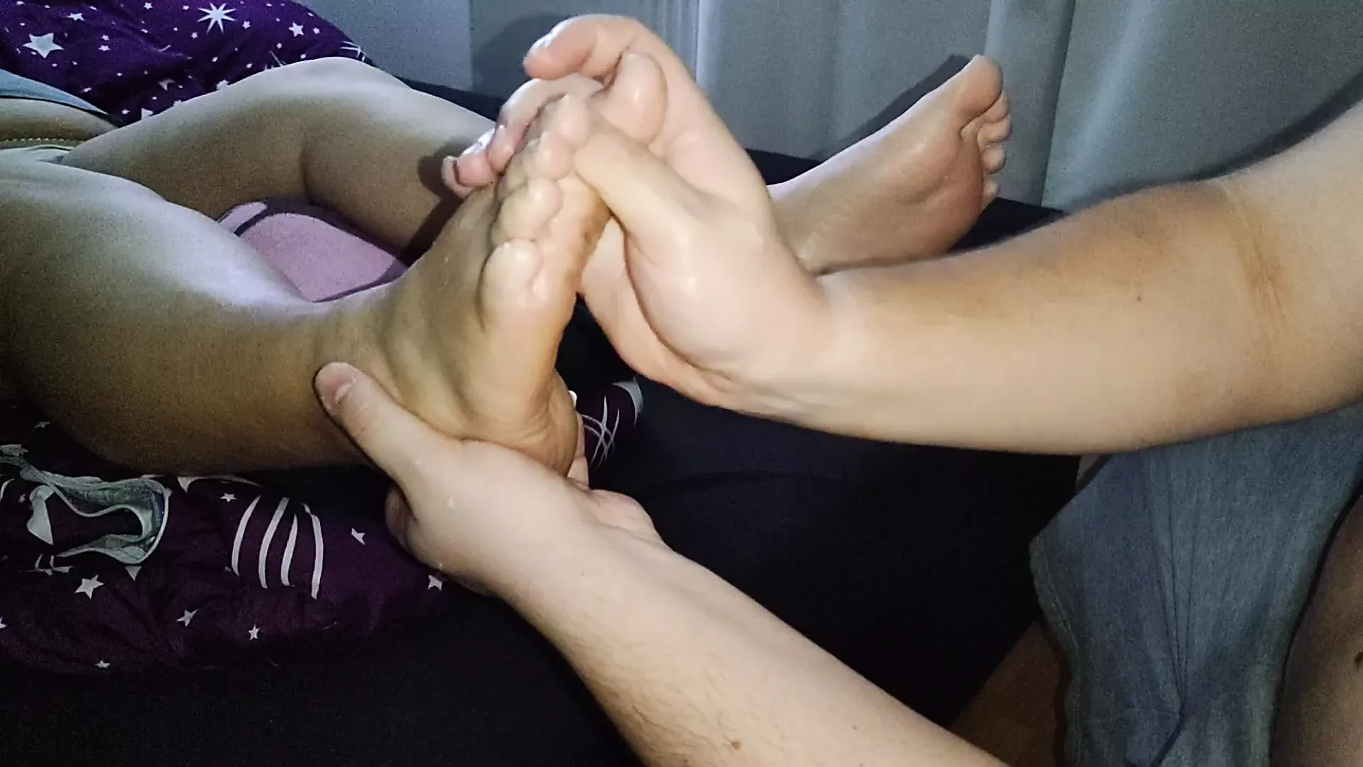 relaxing foot massage after 14 hours at work