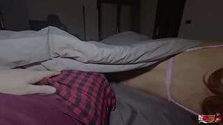 Is This a Dream? Stepson Has Sex with Stepmom in Hotel Room! Hot Sex Cum in Mouth