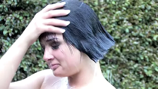 Brunette with amazing curves gets her ass pounded and licks cumload
