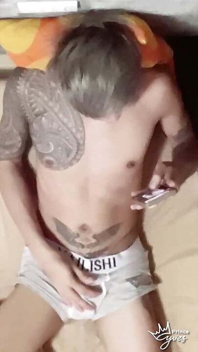 ASIAN INKED BOY JERKING OFF AND CUMMING