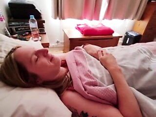 Stepmom shares hotel room and gets fucked, please don't cum in me
