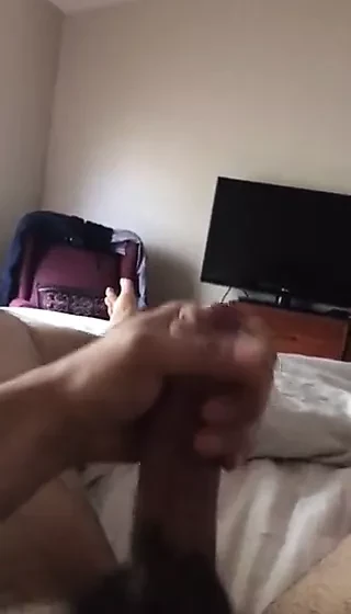 Jerking my 10 inch cock