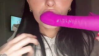 Young Millie Dildo Riding & Squirting