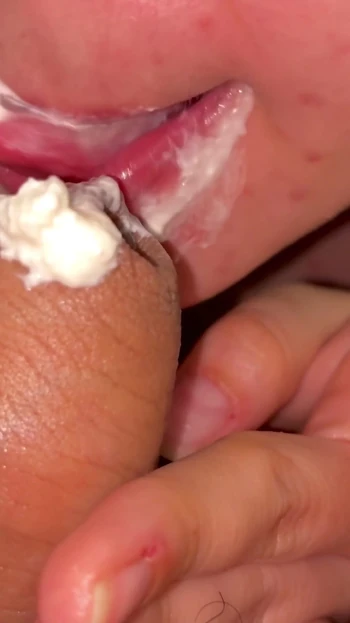 Stunning moment from "tiny creamy cock made a cum cocktail for blonde which she swallowed"