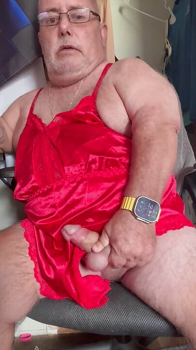 Mark Fletcher wearing new lingerie jerking my cock