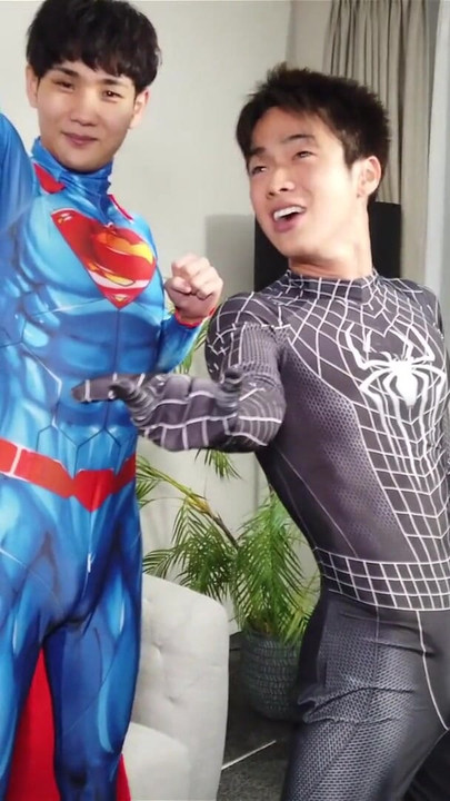 Memorable moment from "Spiderman X Superman Sexy Costume RolePlay"