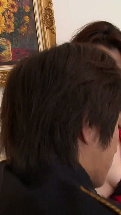 Rich Japanese mature woman seduces two young hotel employees | Clip 1