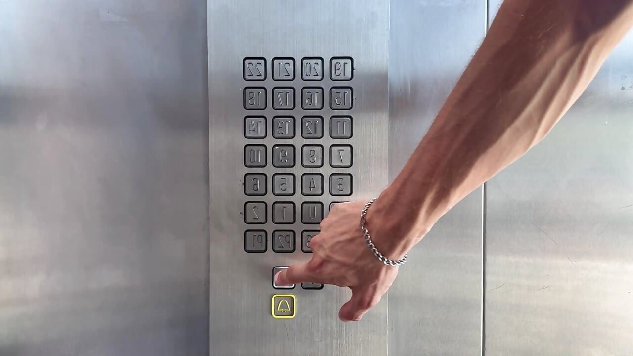 I'm stuck in an elevator with a sexy neighbor, his huge cock is fucking my asshole hard