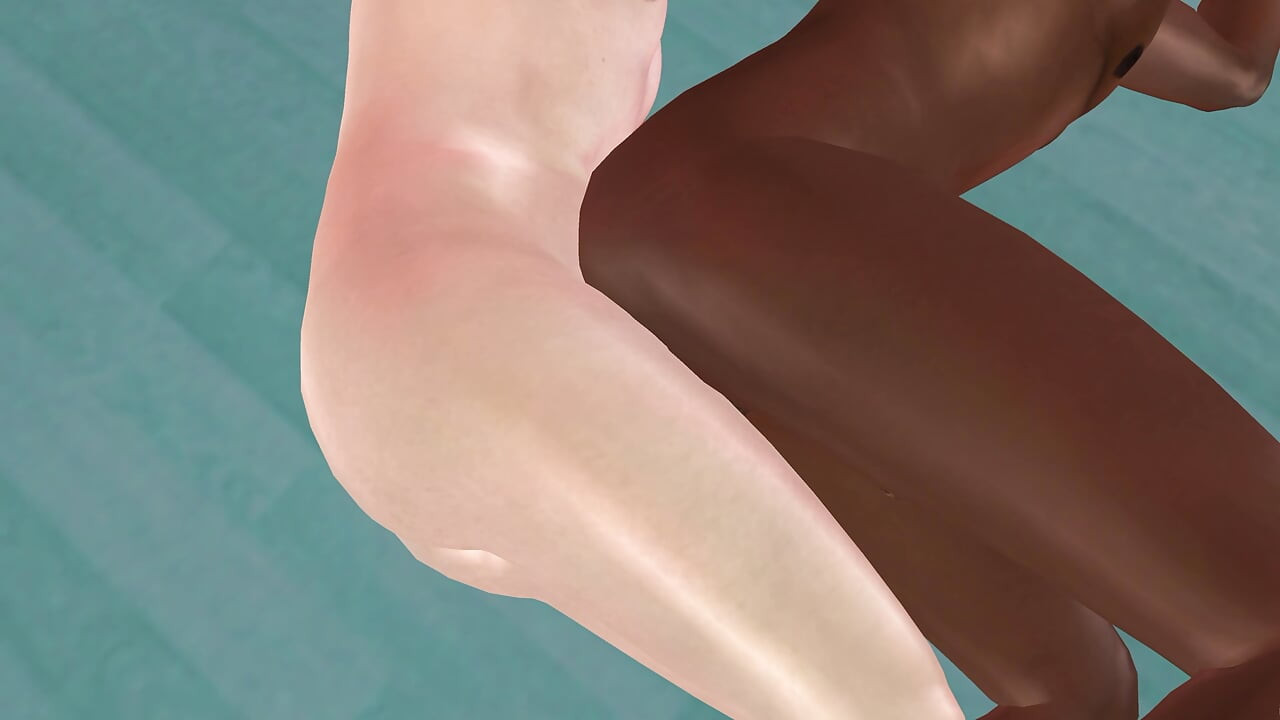 Animated 3D Gay Porn - White Man Fucking Black Man Ass in Spoon Position on Desk